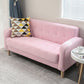 Tufted Fabric Sofa with Four Wooden Legs Square Tufted Sofa for Bonus Room Pink Flannel Clearhalo 'furn' 'furn_sofas' 'Furniture' 'Living Room Furniture' 'Sofa' 'sofas' 7071538