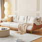 Modern Faux Leather Loose Back Seating Hair Pin Legs Sofa for Living Room