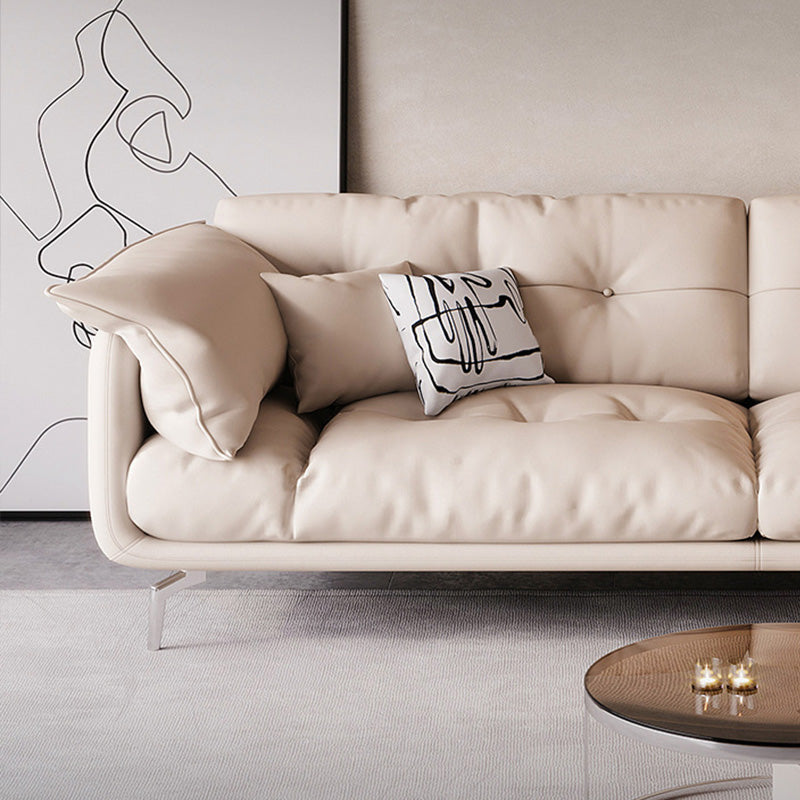 現代的なフェイクレザーリビングルーム用の髪のピン脚ソファソファソファー