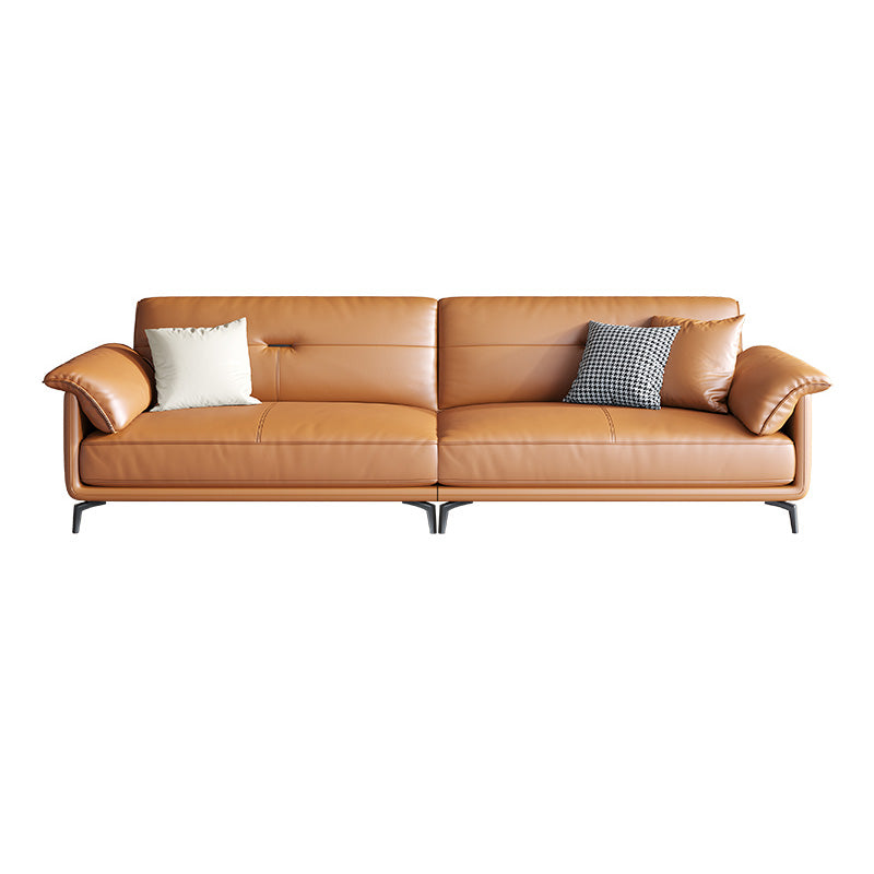Sofa de canapé en cuir en cuir en cuir en cuir en housse de style nordique en orange pour l'appartement