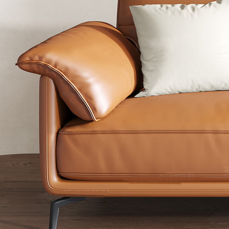 Sofa de canapé en cuir en cuir en cuir en cuir en housse de style nordique en orange pour l'appartement