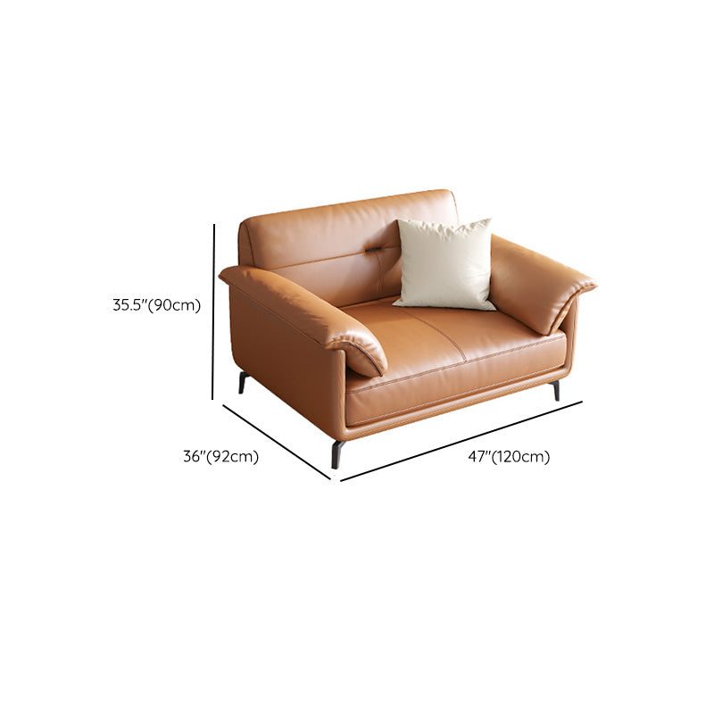 Sofa de canapé en cuir en cuir en cuir en cuir en housse de style nordique en orange pour l'appartement