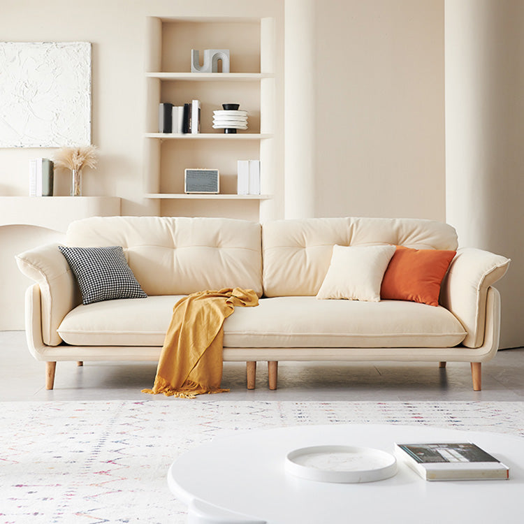 リビングルーム用のモダンフェイクレザーソファベッド枕トップアームソファソファ