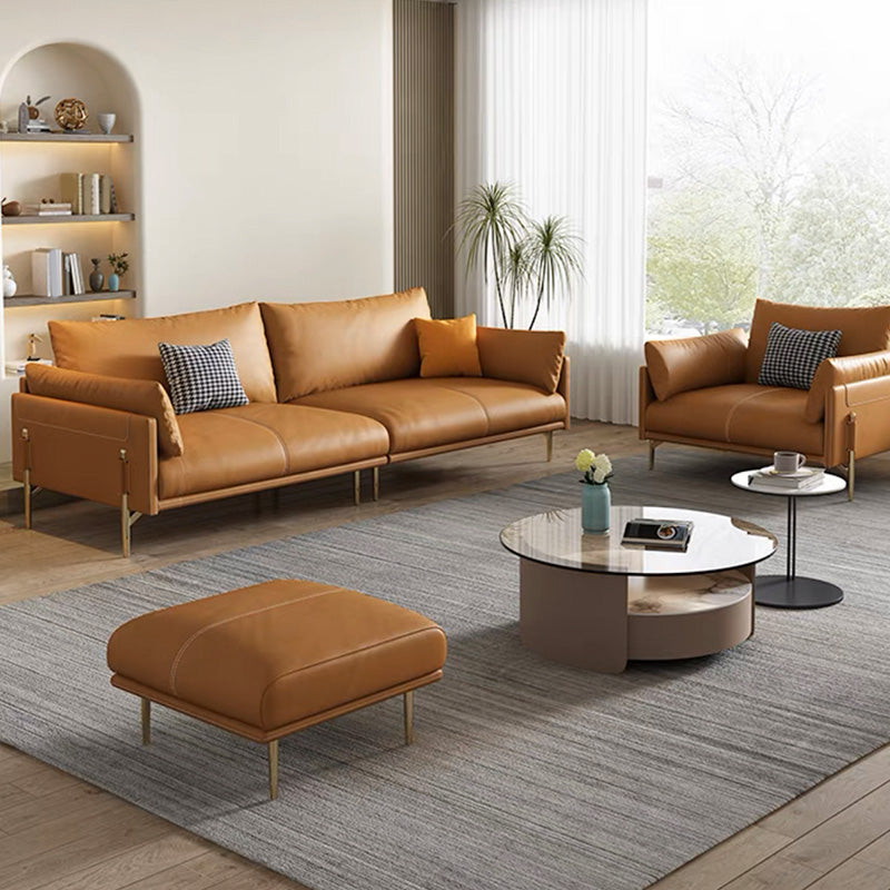 Almohada de almohada de almohada de sala de cuero glamoroso almohadas de brazo de color naranja