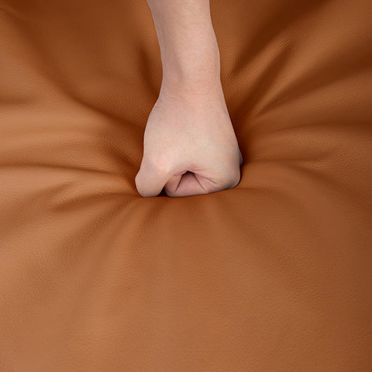 Glam Genuine Leather Living Room Pillow Top Arm Pillows Orange Seating