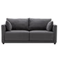 Loose Back 29.5" H Seating Square Arm Contemporary Sofa for Living Room Dark Gray Linen Blend Clearhalo 'furn' 'furn_sofas' 'Furniture' 'Living Room Furniture' 'Sofa' 'sofas' 7071901