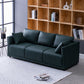 Loose Back 29.5" H Seating Square Arm Contemporary Sofa for Living Room 83"L x 29.5"W x 29.5"H Blackish Green PU（Polyurethane） Clearhalo 'furn' 'furn_sofas' 'Furniture' 'Living Room Furniture' 'Sofa' 'sofas' 7071911