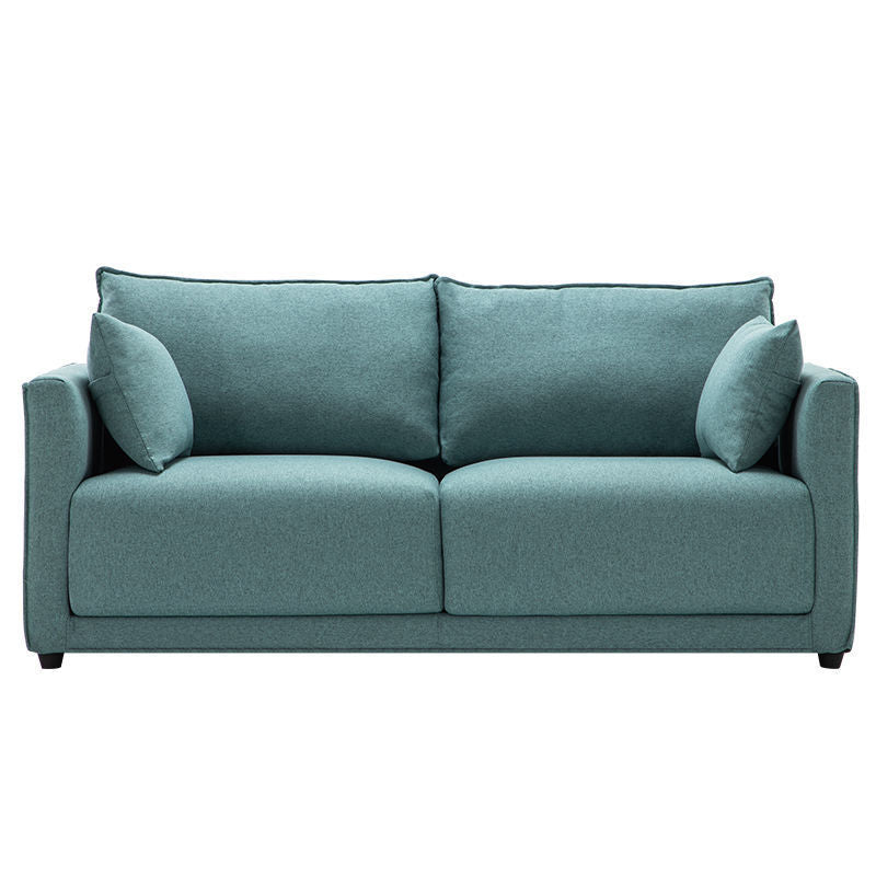 Loose Back 29.5" H Seating Square Arm Contemporary Sofa for Living Room Green Linen Blend Clearhalo 'furn' 'furn_sofas' 'Furniture' 'Living Room Furniture' 'Sofa' 'sofas' 7071913