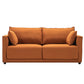 Loose Back 29.5" H Seating Square Arm Contemporary Sofa for Living Room Orange Linen Blend Clearhalo 'furn' 'furn_sofas' 'Furniture' 'Living Room Furniture' 'Sofa' 'sofas' 7071915