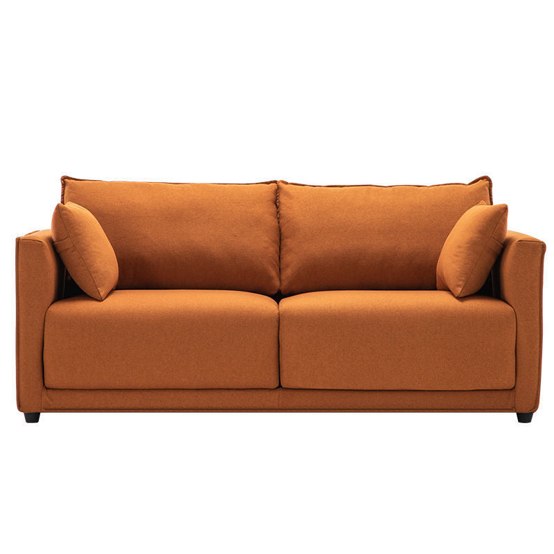 Loose Back 29.5" H Seating Square Arm Contemporary Sofa for Living Room Orange Linen Blend Clearhalo 'furn' 'furn_sofas' 'Furniture' 'Living Room Furniture' 'Sofa' 'sofas' 7071915