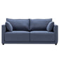 Loose Back 29.5" H Seating Square Arm Contemporary Sofa for Living Room Blue Linen Blend Clearhalo 'furn' 'furn_sofas' 'Furniture' 'Living Room Furniture' 'Sofa' 'sofas' 7071920