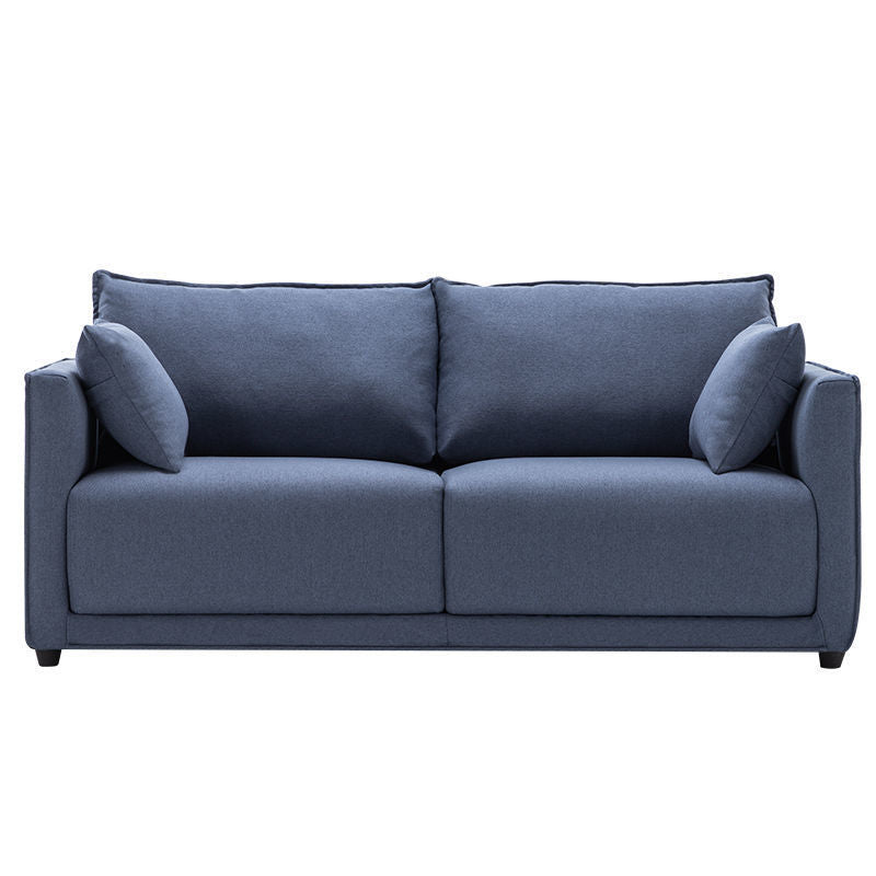 Loose Back 29.5" H Seating Square Arm Contemporary Sofa for Living Room Blue Linen Blend Clearhalo 'furn' 'furn_sofas' 'Furniture' 'Living Room Furniture' 'Sofa' 'sofas' 7071920