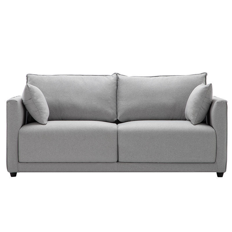 Loose Back 29.5" H Seating Square Arm Contemporary Sofa for Living Room White-Gray Linen Blend Clearhalo 'furn' 'furn_sofas' 'Furniture' 'Living Room Furniture' 'Sofa' 'sofas' 7071930