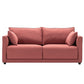 Loose Back 29.5" H Seating Square Arm Contemporary Sofa for Living Room Red Linen Blend Clearhalo 'furn' 'furn_sofas' 'Furniture' 'Living Room Furniture' 'Sofa' 'sofas' 7071932