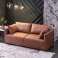 Loose Back 29.5" H Seating Square Arm Contemporary Sofa for Living Room Orange Tech Cloth Clearhalo 'furn' 'furn_sofas' 'Furniture' 'Living Room Furniture' 'Sofa' 'sofas' 7071933