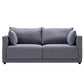 Loose Back 29.5" H Seating Square Arm Contemporary Sofa for Living Room Medium Grey Linen Blend Clearhalo 'furn' 'furn_sofas' 'Furniture' 'Living Room Furniture' 'Sofa' 'sofas' 7071936