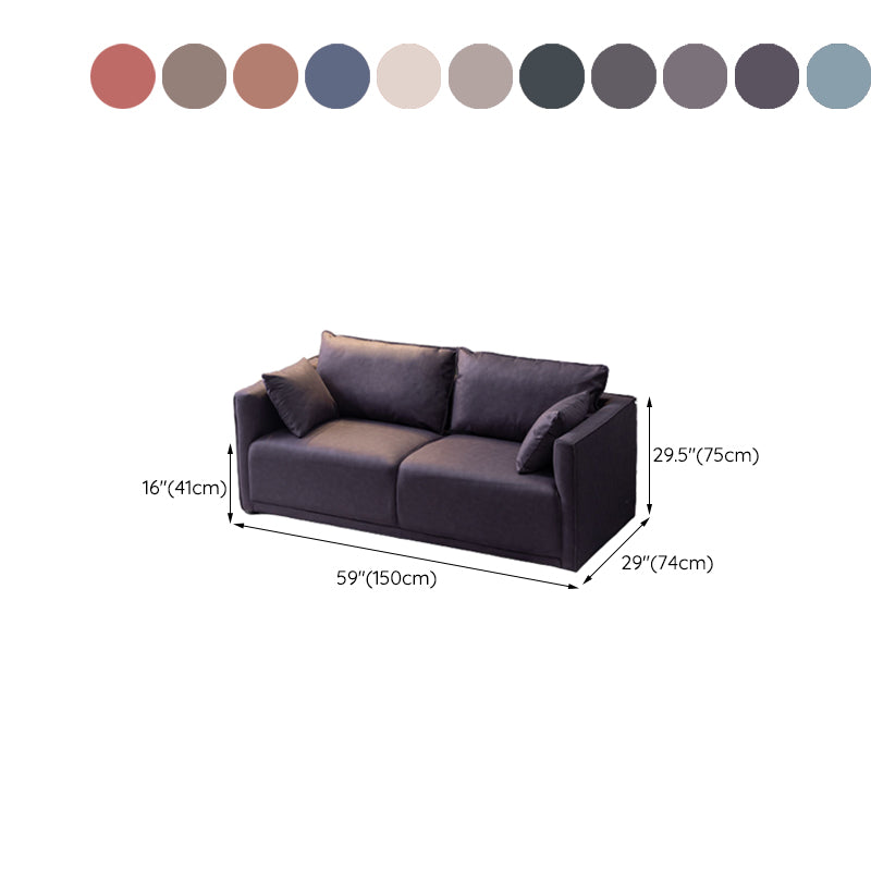 Loose Back 29.5" H Seating Square Arm Contemporary Sofa for Living Room Clearhalo 'furn' 'furn_sofas' 'Furniture' 'Living Room Furniture' 'Sofa' 'sofas' 7071938