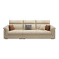 Contemporary Faux Leather Sofa with Ottoman Included in Pine Wood Clearhalo 'furn' 'furn_sofas' 'Furniture' 'Living Room Furniture' 'Sofa' 'sofas' 7071997