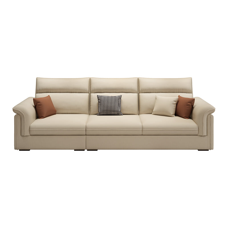 Contemporary Faux Leather Sofa with Ottoman Included in Pine Wood Clearhalo 'furn' 'furn_sofas' 'Furniture' 'Living Room Furniture' 'Sofa' 'sofas' 7071997
