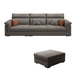 Contemporary Faux Leather Sofa with Ottoman Included in Pine Wood Oversized 3-Seater Sofa with Ottoman Dark Gray Clearhalo 'furn' 'furn_sofas' 'Furniture' 'Living Room Furniture' 'Sofa' 'sofas' 7071999