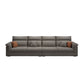 Contemporary Faux Leather Sofa with Ottoman Included in Pine Wood Oversized 4-Seater Sofa Dark Gray Clearhalo 'furn' 'furn_sofas' 'Furniture' 'Living Room Furniture' 'Sofa' 'sofas' 7072021
