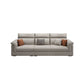 Contemporary Faux Leather Sofa with Ottoman Included in Pine Wood 3-Seater Sofa Grey Clearhalo 'furn' 'furn_sofas' 'Furniture' 'Living Room Furniture' 'Sofa' 'sofas' 7072022