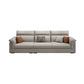 Contemporary Faux Leather Sofa with Ottoman Included in Pine Wood Oversized 3-Seater Sofa Grey Clearhalo 'furn' 'furn_sofas' 'Furniture' 'Living Room Furniture' 'Sofa' 'sofas' 7072023