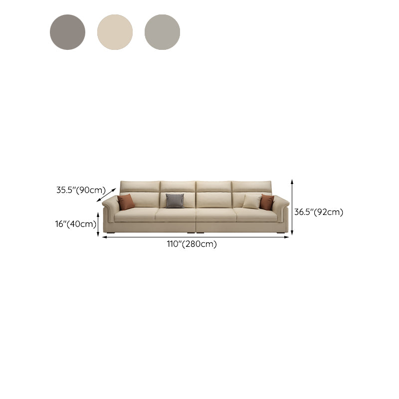 Contemporary Faux Leather Sofa with Ottoman Included in Pine Wood Clearhalo 'furn' 'furn_sofas' 'Furniture' 'Living Room Furniture' 'Sofa' 'sofas' 7072028