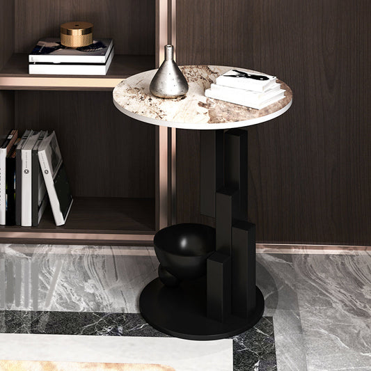 Tavolo da angolo in metallo contemporaneo piedistallo round soggiorno divano tavolo accento laterale