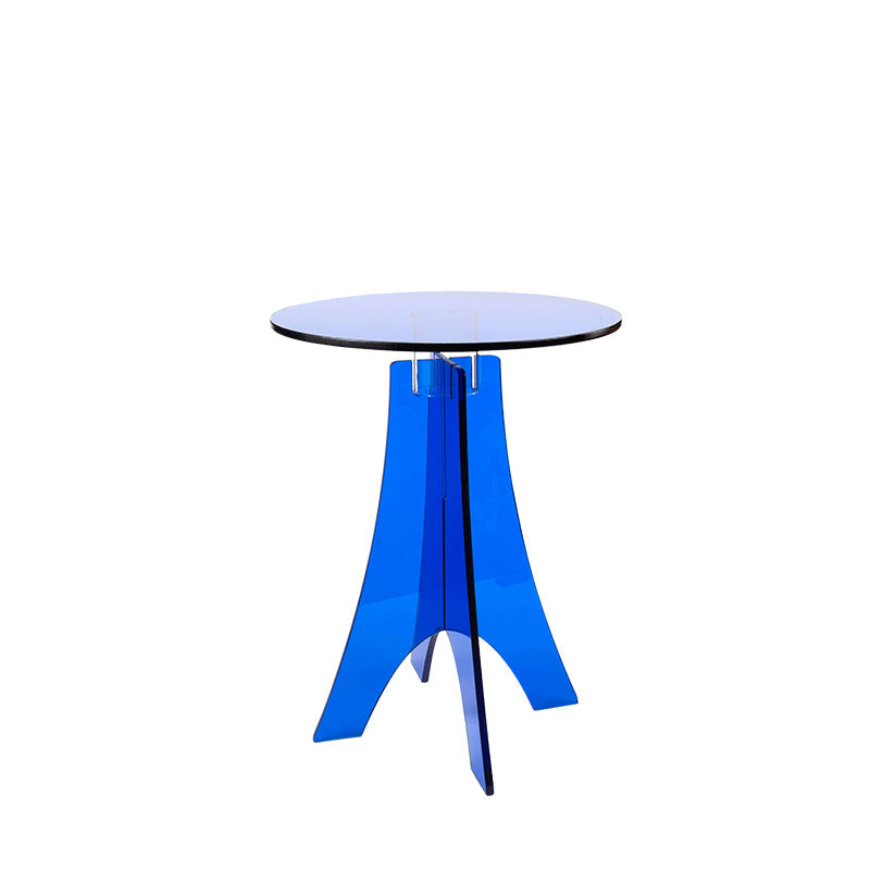 Modernistic Plastic Accent Side Table Round 3 Legs Living Room Corner Table Blue 1 Clearhalo 'Coffee & Accent Tables' 'End & Side Tables' 'end_side_tables' 'furn' 'furn_end_side_tables' 'Furniture' 'Living Room Furniture' 7072197