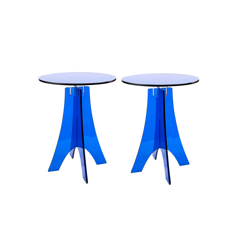Modernistic Plastic Accent Side Table Round 3 Legs Living Room Corner Table Blue 2 Clearhalo 'Coffee & Accent Tables' 'End & Side Tables' 'end_side_tables' 'furn' 'furn_end_side_tables' 'Furniture' 'Living Room Furniture' 7072207