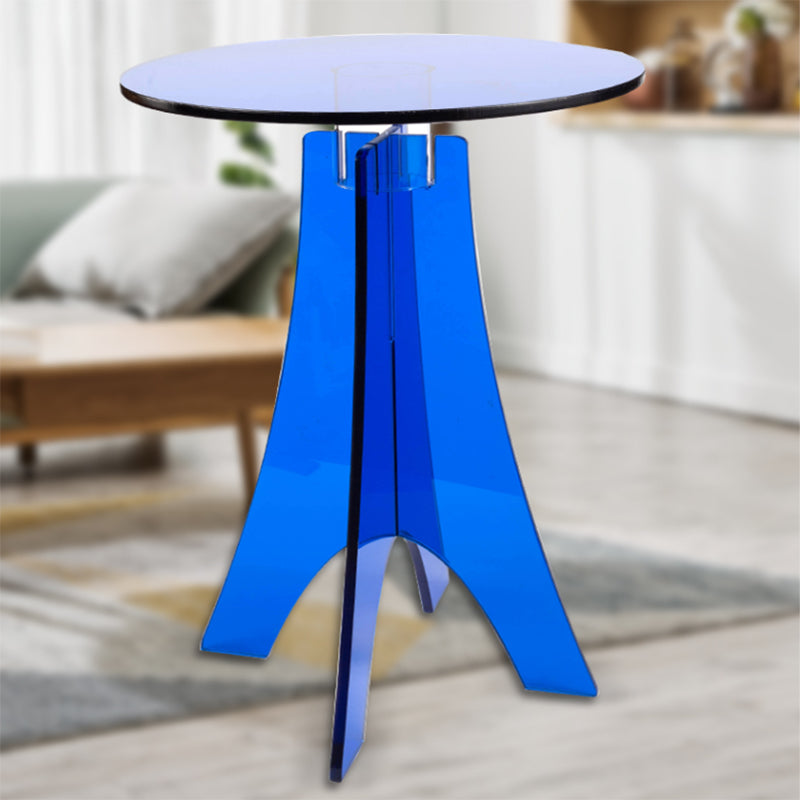 Modernistic Plastic Accent Side Table Round 3 Legs Living Room Corner Table Clearhalo 'Coffee & Accent Tables' 'End & Side Tables' 'end_side_tables' 'furn' 'furn_end_side_tables' 'Furniture' 'Living Room Furniture' 7072210