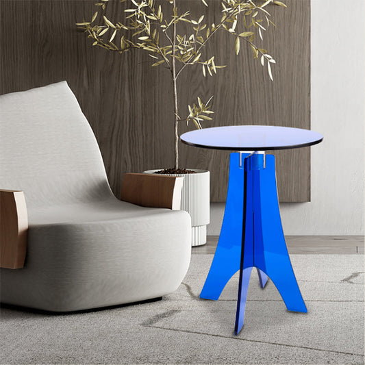 Modernistic Plastic Accent Side Table Round 3 Legs Living Room Corner Table Clearhalo 'Coffee & Accent Tables' 'End & Side Tables' 'end_side_tables' 'furn' 'furn_end_side_tables' 'Furniture' 'Living Room Furniture' 7072212