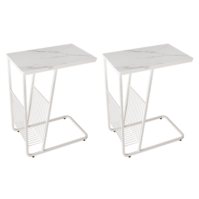 Tavolo laterale di accento contemporaneo con deposito soggiorno astratto rettangolare