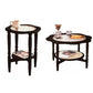 Solid Wood Accent Side Table Living Room Naturally Shaped Double Tier 4 Legs