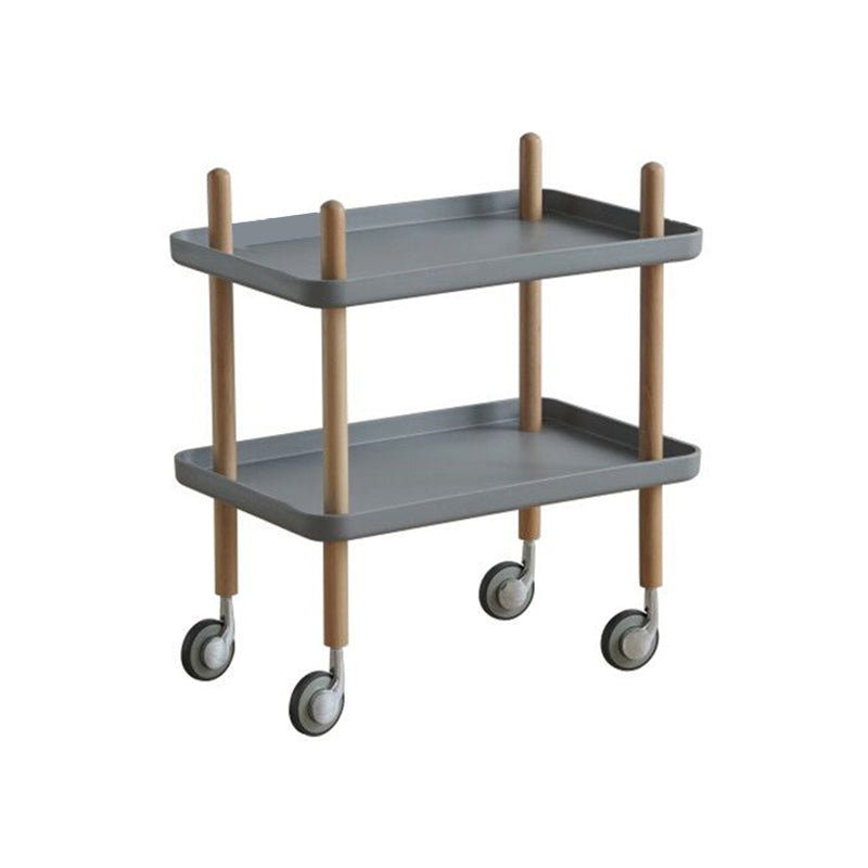 Modern 4 Legs End Table 2-Tier Wooden Accent Side Table for Living Room