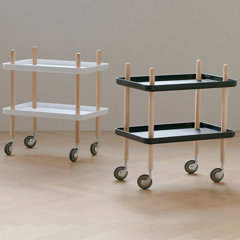 Modern 4 Legs End Table 2-Tier Wooden Accent Side Table for Living Room