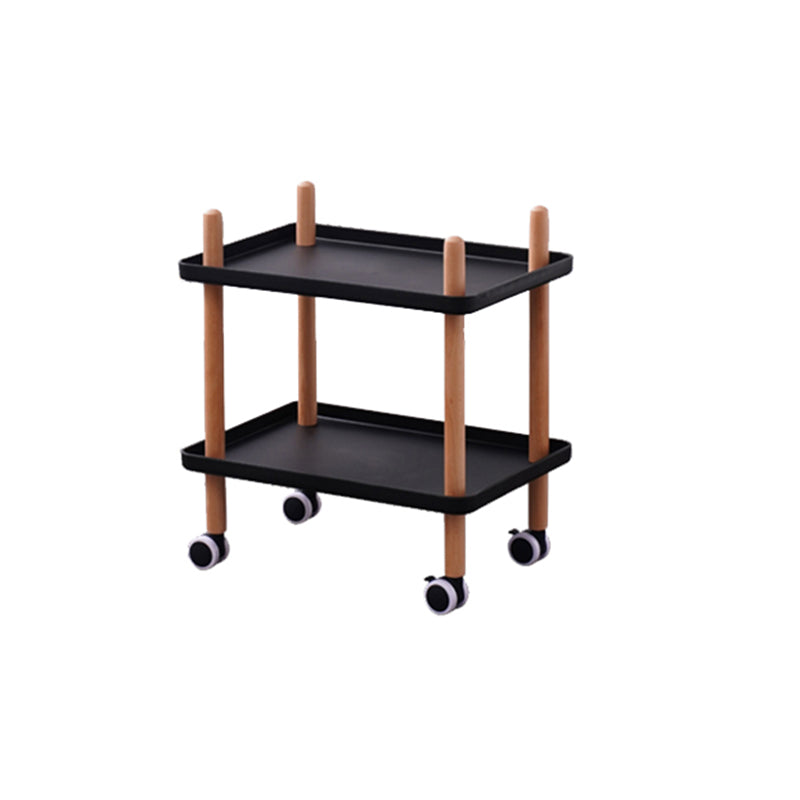 Modern 4 Legs End Table 2-Tier Wooden Accent Side Table for Living Room