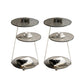 22.83 inch Tall Frame Side Table Modern Round Glass Side End Table