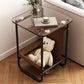 Modernistic Multilayer Tier Corner Table Glass/Marble Side End Table with Storage