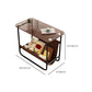 Glam Metal Side Table with Shelves Geometric Stone Top Accent Side Table Clearhalo 'Coffee & Accent Tables' 'End & Side Tables' 'end_side_tables' 'furn' 'furn_end_side_tables' 'Furniture' 'Living Room Furniture' 7072999
