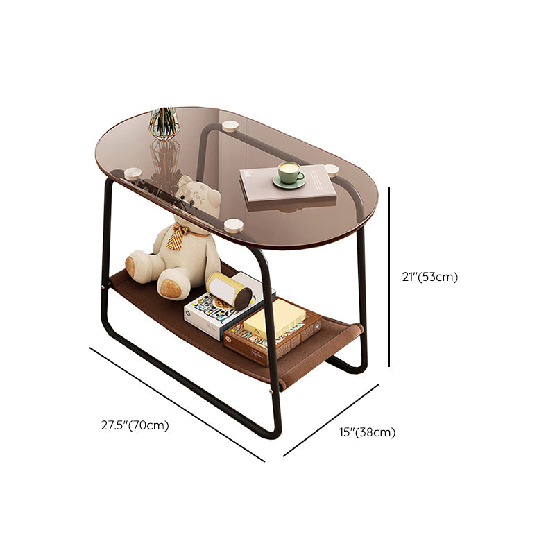 Glam Metal Side Table with Shelves Geometric Stone Top Accent Side Table Clearhalo 'Coffee & Accent Tables' 'End & Side Tables' 'end_side_tables' 'furn' 'furn_end_side_tables' 'Furniture' 'Living Room Furniture' 7073003