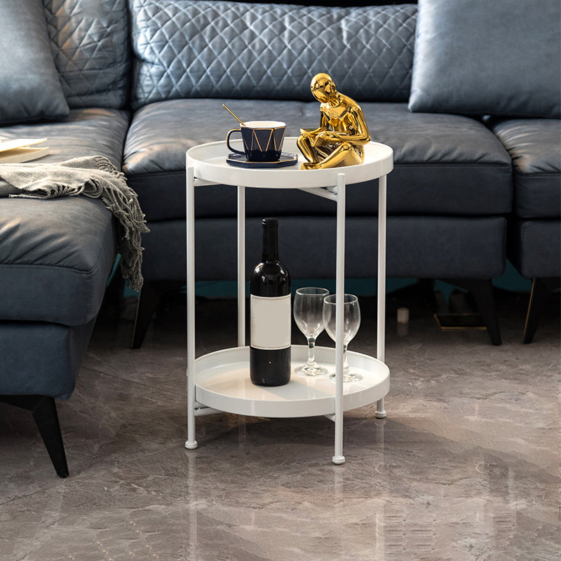 Tavolo da salotto in metallo rotondo accento in stile modernistico