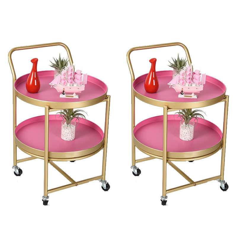 Tavolo da salotto in metallo rotondo accento in stile modernistico