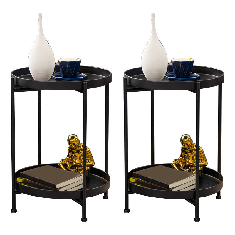 Tavolo da salotto in metallo rotondo accento in stile modernistico