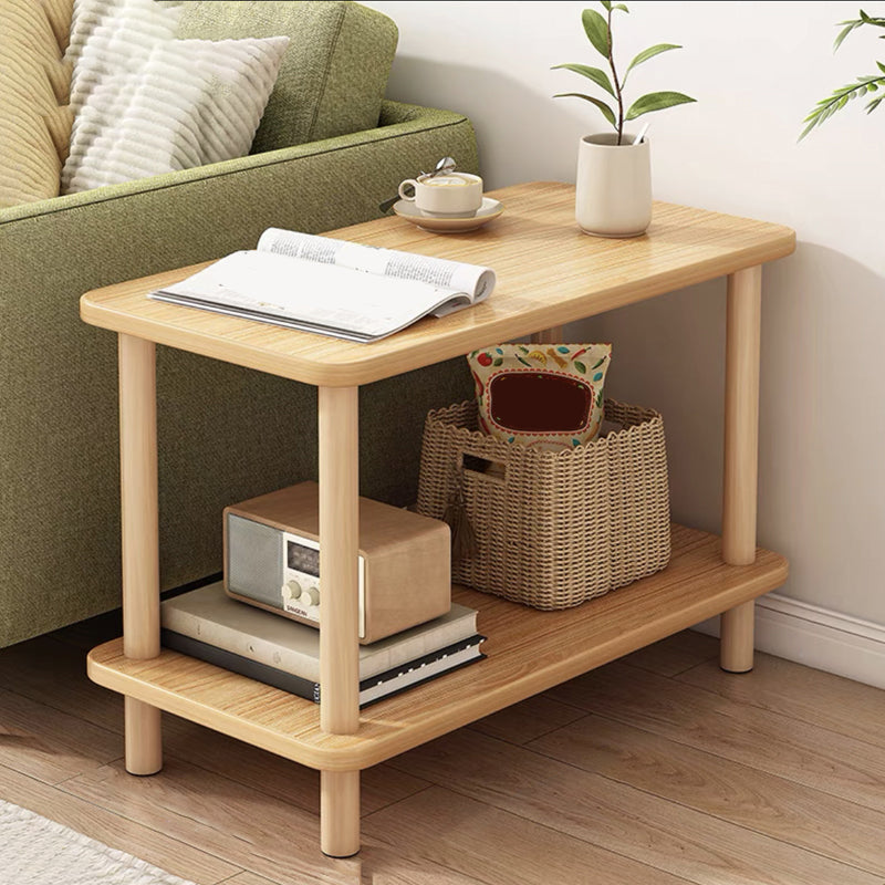 Modern Style Side End Snack Table Wooden with Storage End Table