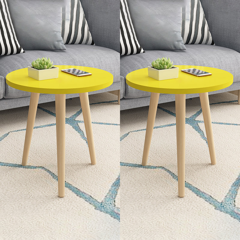 Table d'appoint en bois à double niveau de style moderniste géométrique pour le salon