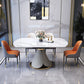 Metal Dining Table Extendable Pedestal Dining Table for Kitchen