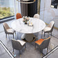 Metal Dining Table Extendable Pedestal Dining Table for Kitchen