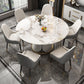 Metal Dining Table Extendable Pedestal Dining Table for Kitchen